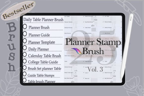 25 Planner Brush Stamps for Procreate