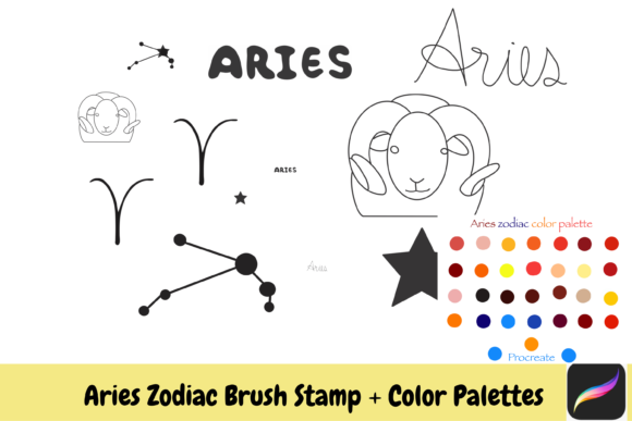 Aries Zodiac Procreate Brush Stamp Color: Elevating Your Digital Astrology Art