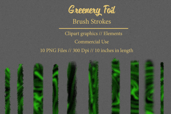 Greenery Foil Brush Strokes