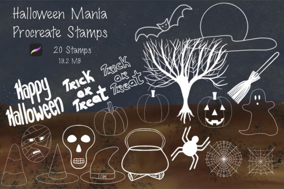 Halloween Mania Procreate Stamps Guide