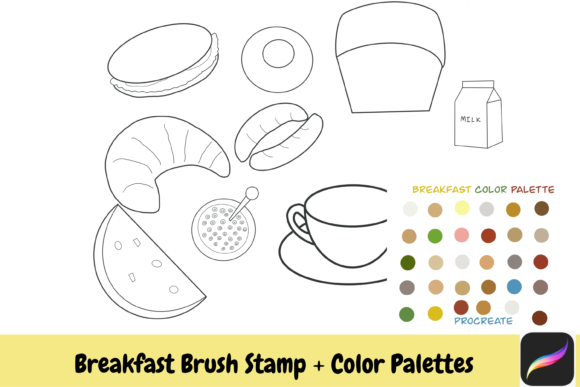 Mastering Digital Breakfast Illustrations with Procreate Brush Stamps and Color Palettes