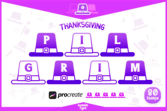 Mastering Holiday Design with the Procreate Brush Thanksgiving Pilgrim a-Z Collection