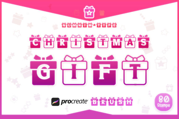 Procreate Brush Christmas Gift Box a-Z
