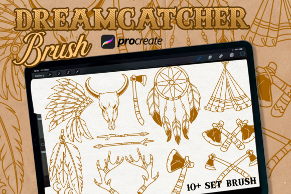 Strategic Visual Identity: Leveraging the Dream Catchers Brush Stamp for Brand Cohesion