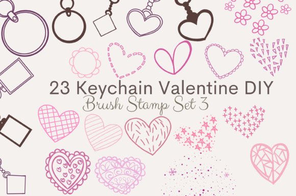 Streamlining Valentine’s Day Content Creation with the 23 Keychain DIY Brush Stamp Set for Procreate