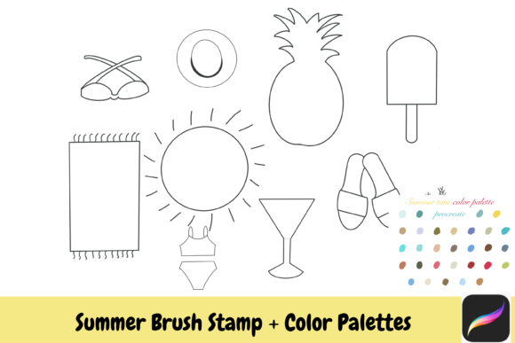 Summer Procreate Brush Stamps Color Ipad: Elevate Your Digital Art with Seasonal Flair