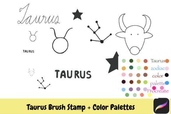 Taurus Procreate Brush Stamps for iPad