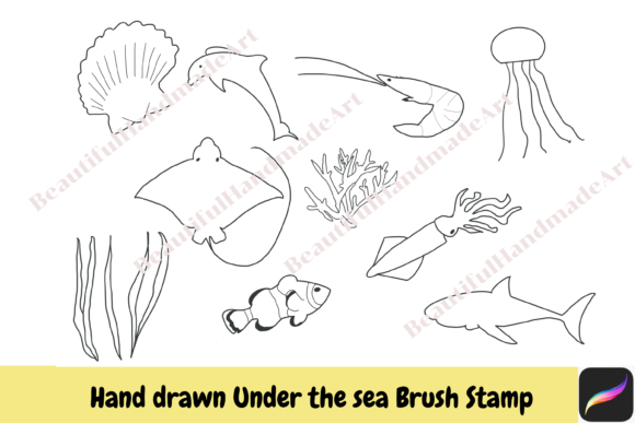 Under Sea Procreate Brush Stamps iPad Guide